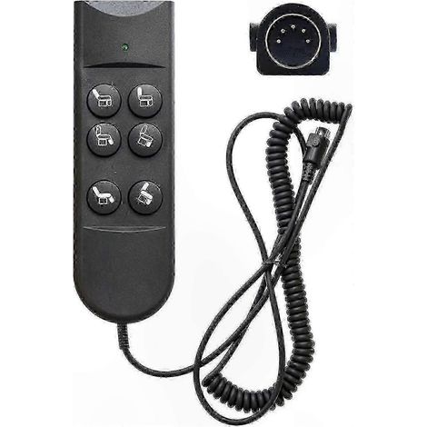 Télécommande fauteuil releveur 6 boutons - Contrôle 5 broches pour chaise releveuse, compatible avec la plupart des modèles. (1/5)
