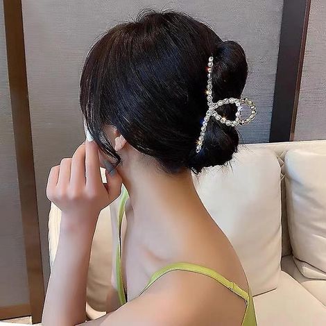 une Pince Cheveux Pour Femme En Or, Y Compris Un Diamant Perl, Une Pince Cheveux En Mtal Dor Flexible Antidrapante, Une Pince Cheveux Pour Coif (1/3)