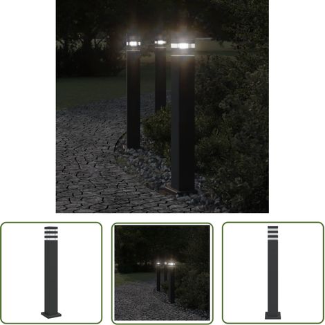 The Living Store Lampadaire d'extérieur noir 80 cm aluminium - Lampadaire Exterieur - Éclairage Extérieur - Lampe Extérieur - Luminaire Extérieur - Jardin (1/5)