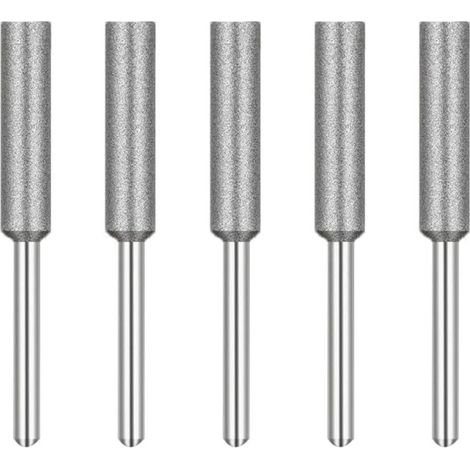 Fraise d'Affûteuse de Tronçonneuse,Diamant Affûteur de Tronçonneus,Têtes de Meulage en,Pierre à Meuler pour Tronçonneuse,4 mm,pour Affûteur de Tronçonneuse,5 Pièces
