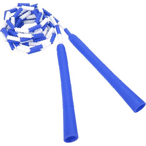Corde à sauter segmentée à perles pour adultes et enfants, idéale pour le sport et l'exercice (bleu et blanc) (1/5)