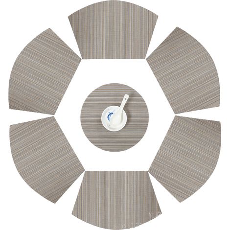 Sous-Plat Ronde - Sous-Plat En Forme De Coin - Résistant À La Chaleur Jusqu'à 85 °C - Lavable À La Main - Lot De 7 (1/5)