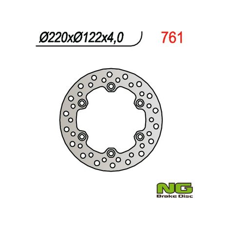 DISCO DE FRENO TRASERO NG HONDA CR 125/250 '88-'89 (220x122x4)