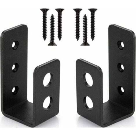 Paquet de 2 supports de porte en acier robuste pour portes 2x4, barre de sécurité en forme de U