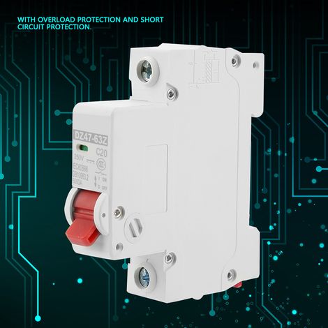 Disjoncteur miniature DC DZ47-63Z 1P 20A avec protection contre les fuites, interrupteur d'air (1/5)