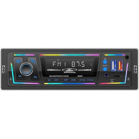 Autoradio Bluetooth RDS, port de chargement USB-C, télécommande FM/AM, 2 ports USB, entrée auxiliaire, lecteur de carte SD, lecteur MP3, DSP/égaliseur (1/5)