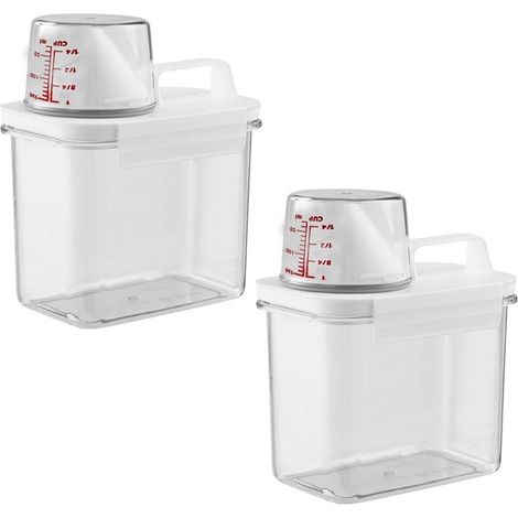 Set di due dispenser per detersivo - contenitore per la conservazione - sigillato - plastica - 1100 ml - trasparente - contenitore per la conservazione (1/5)