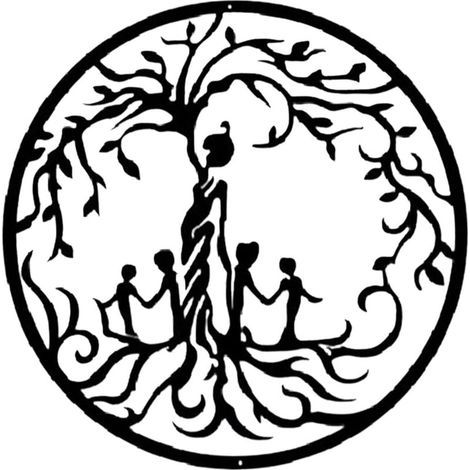 Arbre en métal, décoration murale mère et enfants - 4 enfants (1/3)
