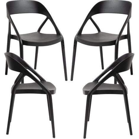 Packs Sillas Jardín - Pack 4 Sillas Lonli - Negro (1/5)
