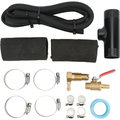Jeffergarden Kit de connecteur de réservoir de transfert auxiliaire avec pince en T de connecteur de tuyau de carburant 11025 Remplacement pour camions diesel Ford F250 Noir-DOU