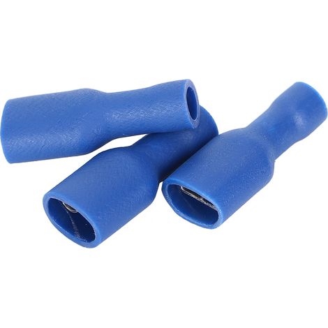 1000Pcs FDFD2-250 Bleu Connecteur Femelle PVC Isolé Fil Électrique, Bornes à Vissage pour Travaux Électriques (1/4)