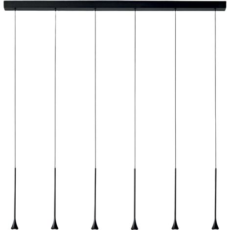 Lampada a Sospensione Susa LED 30W 2790lm 3000K Dimmerabile a taglio di fase, Struttura in Metallo Nero, IP20 - Susa (1/3)