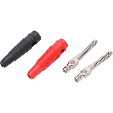 Lot de 10 connecteurs banane empilables 4 mm 7 broches, 32 A 1000 V, noir et rouge, avec manchon souple, à visser, pour haut-parleurs (1/5)
