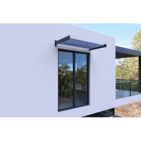 Brise Soleil Aluminium Horizontal 148x75cm Anthracite ORIAL Made in France (1/5)