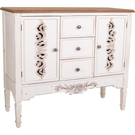 Aparador de madera blanco 100x40x86 cm