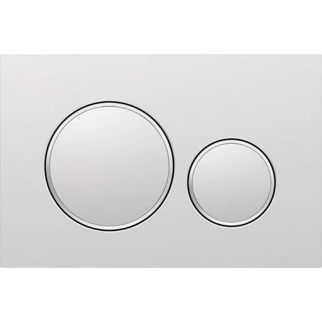 wall light to the plate of actionnement Geberit Sigma20 for double flush of water : laque chrome mat, coating to effect beads, chrome shiny (115.882.JQ.1) (1/4)
