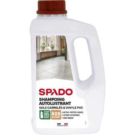 Shampoing auto lustrant carrelages -Nettoie et protège - Estompe les rayures - Soin et brillance - Non glissant - Sans rinçage - Bouchon doseur - 1L - Fabriqué en France (1/5)