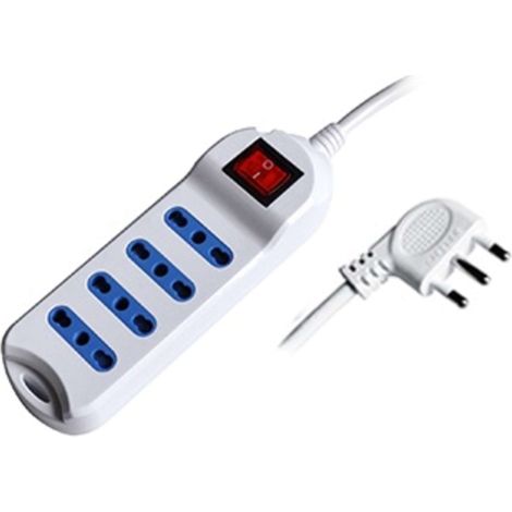 MULTIPRESA 4 POSTI BIPASSO SPINA16A + INTERR. (PEM2714-W)