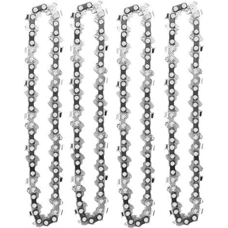 piezas de cadenas para motosierra de 4 pulgadas y 1/4 de pulgada, compatibles con mini motosierras eléctricas inalámbricas. 4 pulgadas, 28 eslabones de transmisión, 10 cm. (1/5)