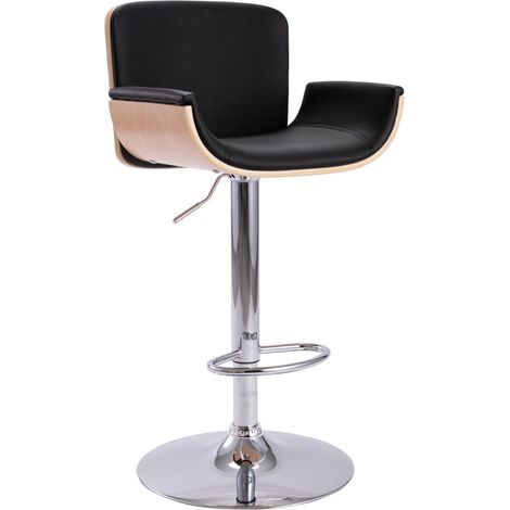 Chaise de bar Tabouret de bar - Tabouret Haut Noir Similicuir BV951195 - BonneVie (1/5)
