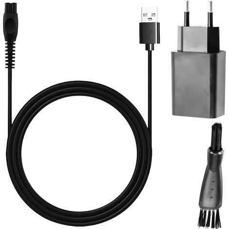 Chargeur USB pour Philips OneBlade, 5V, Adaptateur Secteur avec Câble 2m, Compatible QP2734 QP2724 QP2824 QP2834 QP4631
