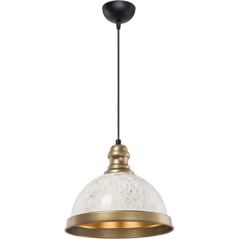 Lampada da soffitto Astek ASZ1636 con paralume in metallo bianco H90xL29.5 (1/3)