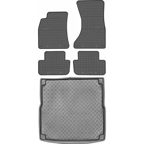 Juego de alfombrillas de goma para coche y maletero para Audi A4 B8 Kombi (2008-2015).