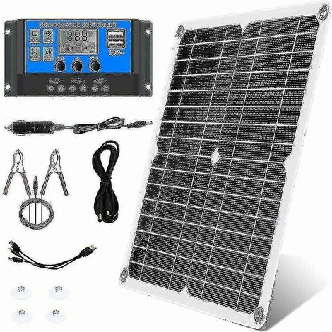 Kit de panneau solaire 12v / 24v 300w avec chargeur 40a contrôleur clips de batterie pour camping-car / voiture (1/5)