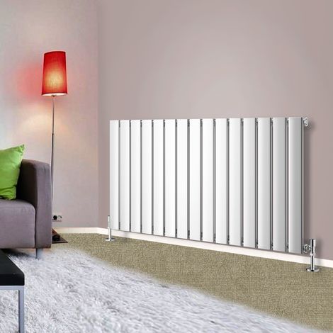 Modern Designer Radiator Chrome Column Flat Panel Central Heating Horizontal Single 600x1020mm (1/4)