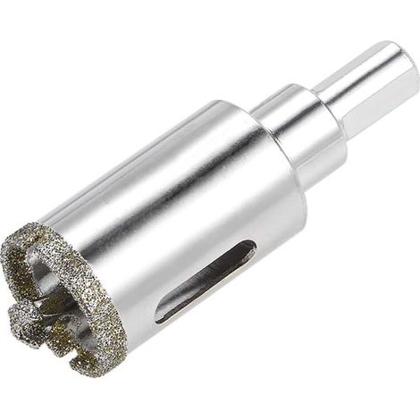 Foret diamanté avec foret de positionnement, scie cloche pour verre - diamètre de tige 10 mm, diamètre 28 mm, profondeur de trou 36 mm (1/5)