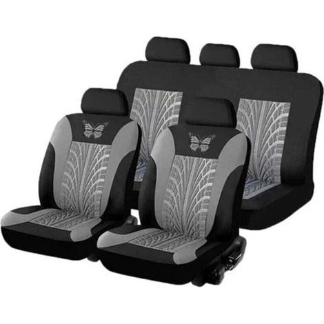 Housse Siege Voiture, Ensemble de Housses de Siège Auto Universelle,Couvre Sieges pour Avant et Arrière Grise