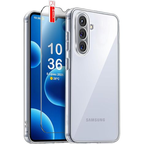 Custodia trasparente per Samsung A26 5G, custodia rinforzata trasparente da 2 mm + vetro 9H (1/5)