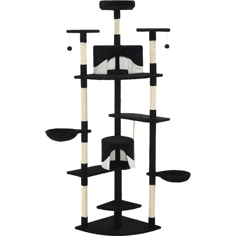Maison Exclusive - Rascador para gatos con poste de sisal negro y (1/5)