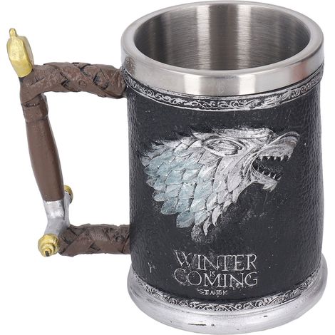Mug en acier inoxydable avec revêtement intérieur et résine décorative peinte à la main, idéal pour bar à domicile, karaoké ou restaurant (grand format). (1/5)