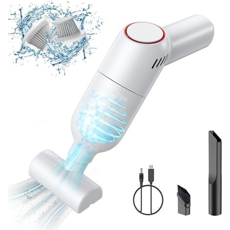 Aspirateur portatif sans fil : mini aspirateur portatif rechargeable avec forte aspiration, petit aspirateur portable pour voitures et tapis.