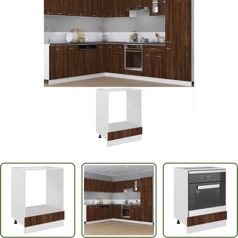 Ofenschrank - Herdumbauschrank Lyon Braun Eichen-Optik 60x46x81,5 cm Holzwerkstoff (1/5)