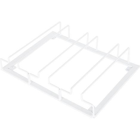 Porte-verres mural 3 emplacements métal blanc 30x22,5 cm pour rangement cuisine bar cave (1/5)