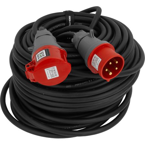Prolunga elettrica da 50 m 400 V CEE 16 A 5 poli IP44 con cavo in gomma H07RN-F OnPD 5x2,5 con velcro per un facile avvolgimento del cavo Doktorvolt DV-6692-CEE-16 (1/5)