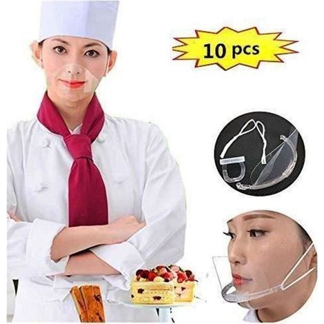 Masque en plastique - Non spécifié - Lot de 10 - Anti-buée - Réutilisable - Sécurité (1/4)