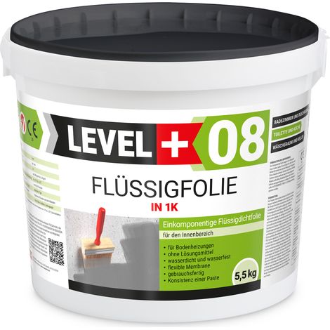 LEVEL+ Flüssigfolie Badabdichtung 1K Dichtfolie L+08 - 5,5KG