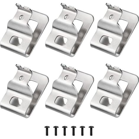 Clips de ceinture pour Dewalt, 6 pièces en acier inoxydable 304 avec vis pour perceuse Dewalt N268241 N086039, compatibles avec les outils électriques 20 V DCD980 DCD985 DCD980L2 DCD985L2 (1/4)