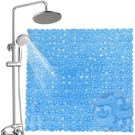 Tapis Douche Antidérapant - 1 pièce, Tapis Douche Antidérapant 54x54cm Bleu - 182 Ventouses (1/5)