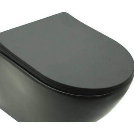 Abattant pour WC Design Suspendu Noir Mat type duroplastic - Cort
