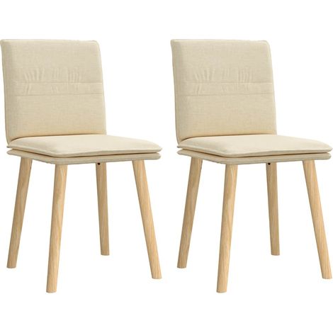 Esszimmerstühle 2 Stk. Creme Stoff