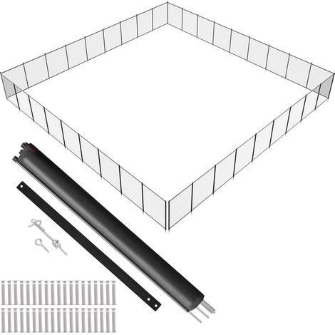 Clôture de Piscine Amovible VEVOR 1,21 x 32,91 m Barrière de Sécurité Maille PVC Teslin 340 g/m² Tiges Aluminium Noire (1/5)