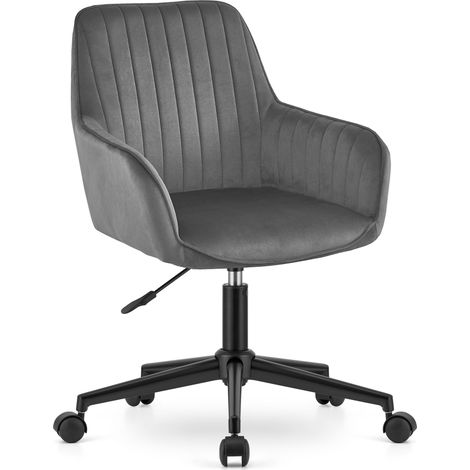 Fauteuil Pivotant - Leobert - Roxy - Velours Gris Foncé (1/5)