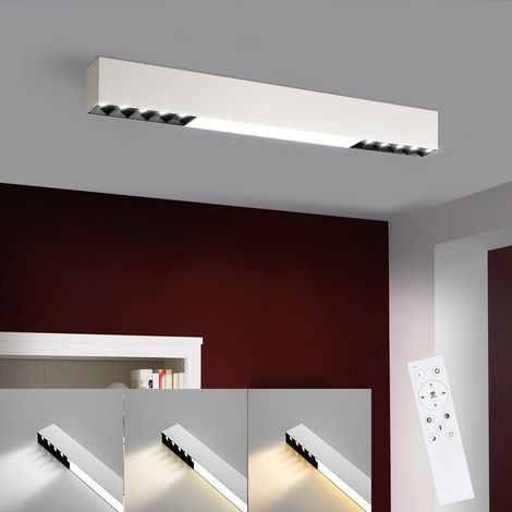 GBLY Deckenlampe LED Deckenleuchte Schlafzimmer - 17W Bürolampe Decke 53CM Lang Wohnzimmerlampe Dimmbar mit Fernbedienung Schlafzimmerlampe Modern Büro Deckenbeleuchtung Panel für Wohnzimmer
