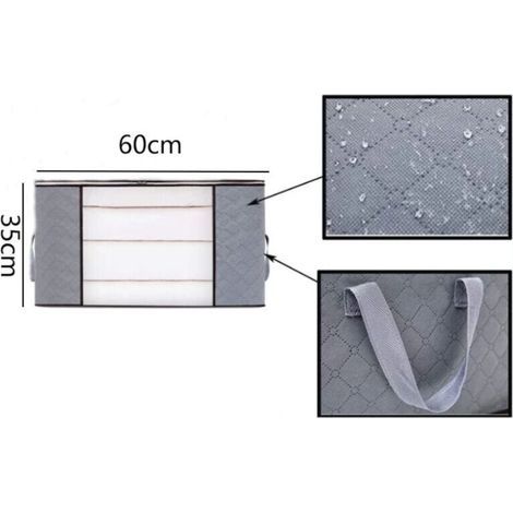 4pcs Sacs de Rangement Vêtement Grand Boite Rangement Cartons Déménagement pliable Housse Couette pour Couverture Jouet Vêtement (1/3)