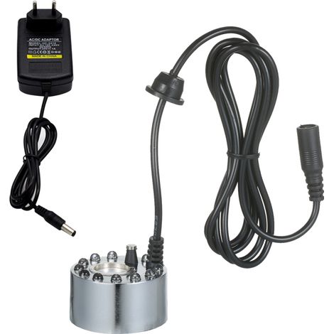 Humidificador ultrasónico de 24 V y 24 W con 12 LED, atomizador para acuarios, pequeños jardines de rocas, accesorios para bonsáis, enchufe europeo. (1/5)