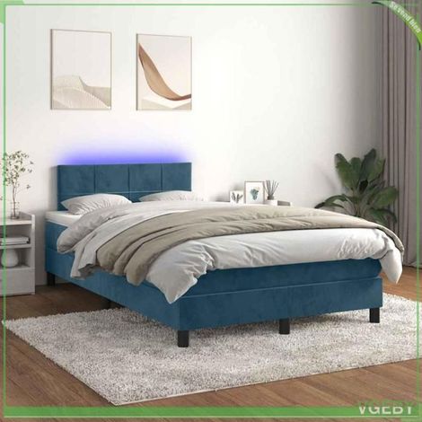 Sommier tapissier - FAF7291712410901 - 120x200 cm - Matelas 20 cm ressorts ensachés - Tête velours LED (1/5)